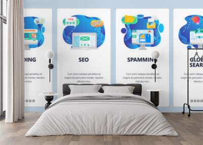 Website and mobile app onboarding screens vector template Wall mural