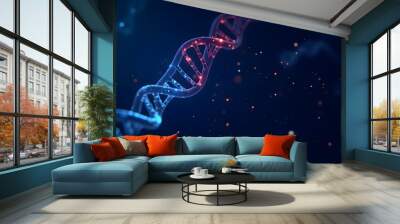 DNA Double Helix 3D Rendering Wall mural