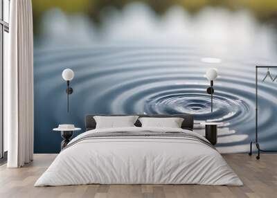 Radiating rings on water surface Wall mural