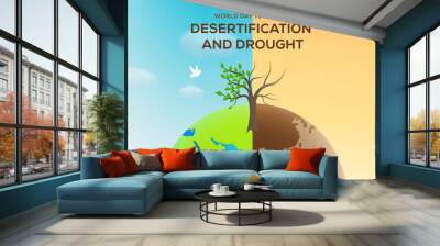 world day to combat desertification and drought vector Wall mural