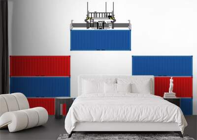 Loading sea container. Wall mural