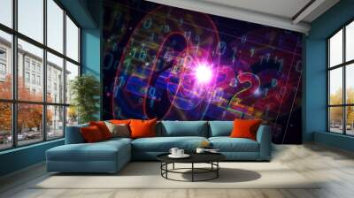 2022 year number futuristic abstract 3d illustration Wall mural