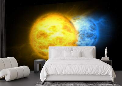 Albireo two suns solar system Wall mural