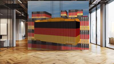 Germany export containers cargo crane loading illustration Wall mural