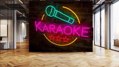 Karaoke neon retro Wall mural