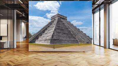 Maya pyramid of Kukulkan, Chichen Itza, Mexico. Wall mural