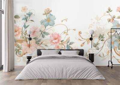 boho floral background Wall mural