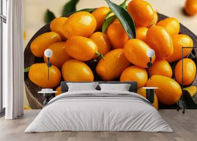 exotic kumquat fruits rich fruit harvest close up Wall mural