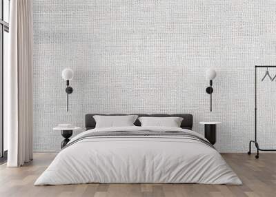 fabric canvas woven texture background in pattern light white color blank natural gauze linen carpet wool and cotton cloth textile material Wall mural