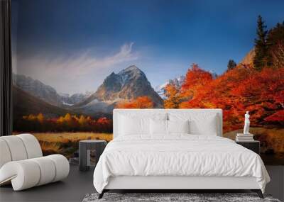 fall in the mountains Wall mural