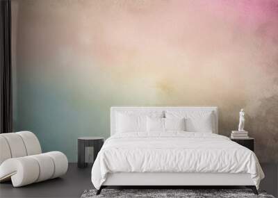 grungy stained paper texture with pale pastel rainbow gradient Wall mural