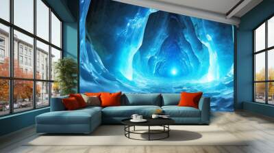 liquid crystal caverns frozen in an abstract futuristic 3d isolated on a background  Wall mural