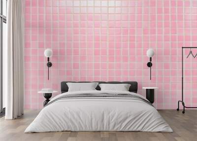 pink tile wall chequered background bathroom floor texture ceramic wall and floor tiles mosaic background in bathroom and kitchen clean pool design pattern geometric with grid wallpaper decoration Wall mural