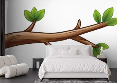 tree branch cartoon anime style cute clipart isolated on white background or transparent background Wall mural