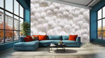 white cotton boucle fabric texture as background Wall mural