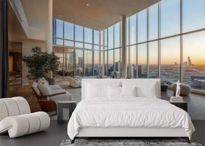 Luxury Penthouse with Breathtaking City Skyline View Wall mural