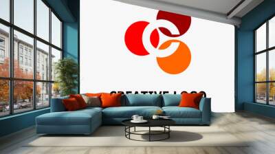 letter c logo, c icon in 3 dots. Abstract business logo icon design template Wall mural