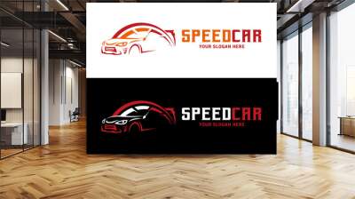 Speed ​​rpm car logo design, car automotive logo template vector illustration Wall mural