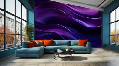 Abstract 3D Background with monochrome wavy flowing liquid paint Wall mural