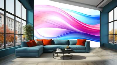 Abstract 3D wavy Background, colorful waves flow, liquid design banner Wall mural