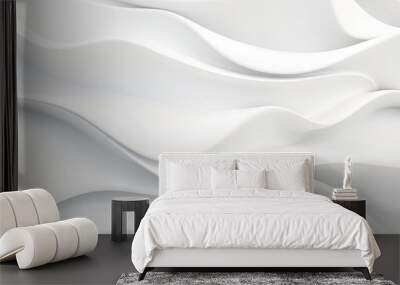 Abstract 3d white background, geometric pattern texture. Generative AI Wall mural