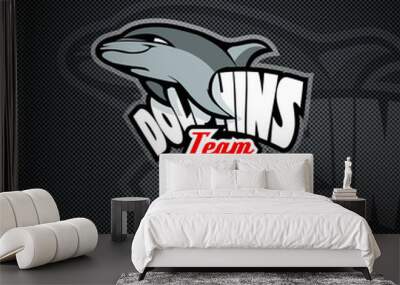 Logo template with Dolphin Wall mural