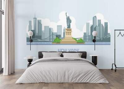 Skyline of New York City in USA. Wall mural