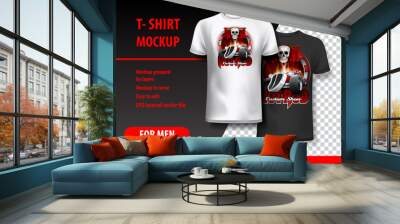 T-Shirt template, fully editable with Vintage Hot Rod logo in two colors. EPS 10 Vector Illustration. Wall mural