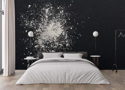 White Powder on black Background Wall mural