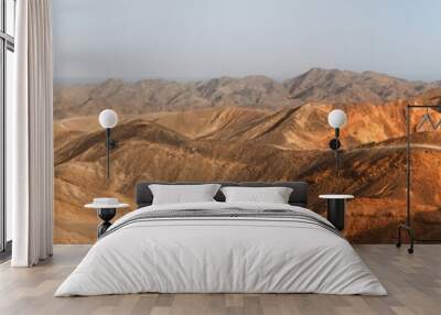 Desert landscape panorama at sunset Wall mural