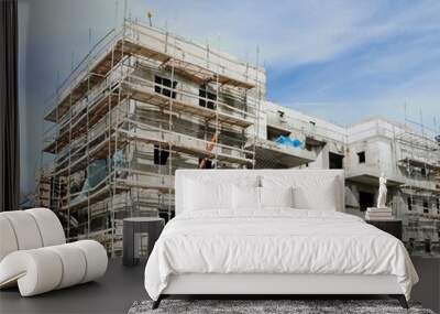 three-storeyed apartment building under construction Wall mural