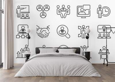 Set of flat icons about people, study, teachers. Vector illustration eps 10 Wall mural