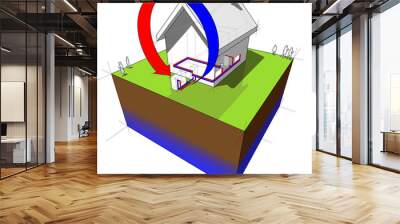 air source heat pump diagram Wall mural