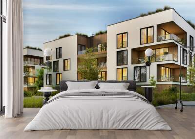 Modern residential buildings Wall mural