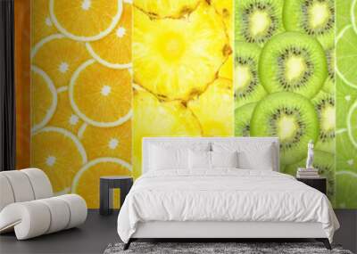 collage of different fruit slices Wall mural