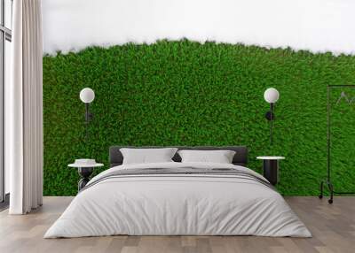 green surface made of artificial grass Wall mural