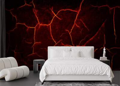 Lava texture and cracked ground Wall mural