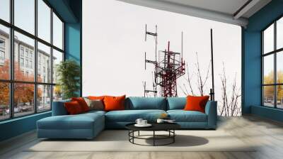 telecommunication tower with antennas Wall mural