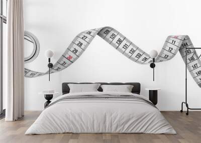 Measuring tape isolated on a transparent background Wall mural