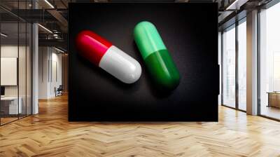 Two capsules therapy doctor flu antibiotic pharmacy medicine medical Wall mural