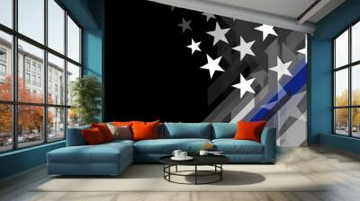 usa flag with a thin blue line Wall mural