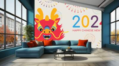 The Chinese New Year 2024 - the Year of the Dragon. Happy Chinese New Year 2024. Lunar New Year background, banner. Wall mural