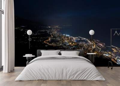 Monte Carlo Monaco, panorama of the city skyline at night Wall mural