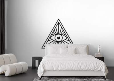  All seeing eye symbol icon isolated on white background Wall mural