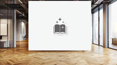 Ancient magic book icon sticker isolated on gray background Wall mural