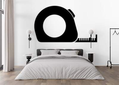 Black Tape measure icon Wall mural