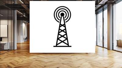 Broadcast communications tower icon isolated on white background Wall mural