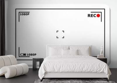 Camera screen template sticker isolated on gray background Wall mural