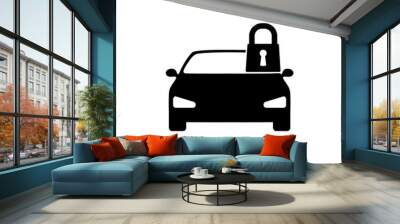 Car lock icon isolated on white background Wall mural