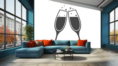 Champagne glass icon, Champagne Toast Icon - Illustration Wall mural